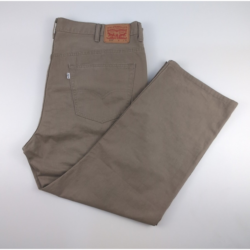 Levi's 559 Mens 44x28 Relaxed Straight Fit Twill Khaki Tan Beige Pants
